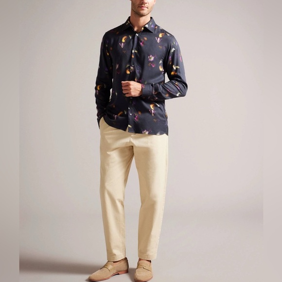 $160! TED BAKER Bari Photographic Floral Shirt SZ 1 NWT! - Picture 2 of 7